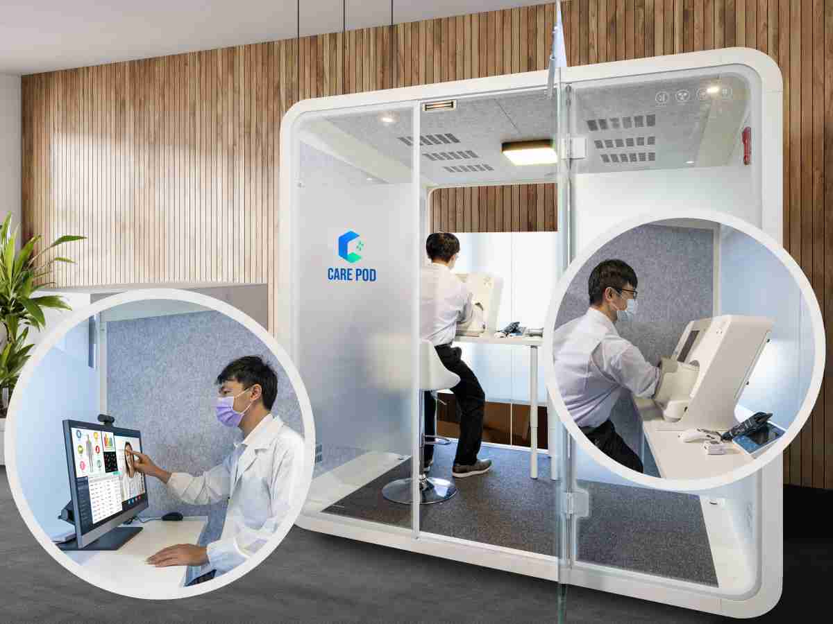 达擎于医疗科技展中展出＂远距诊疗舱＂，，以因应医疗数字化及社会高龄化趋势下、、、复诊及慢性病患等族群对于远距看诊需求逐渐升高所推出的创新整合方案。。多功能合一、、、高隐私性的远距诊疗舱可根据病患端与医师端的不同需求，，，提供弹性化及客制化功能，，，节省医生和病患的精力及时间