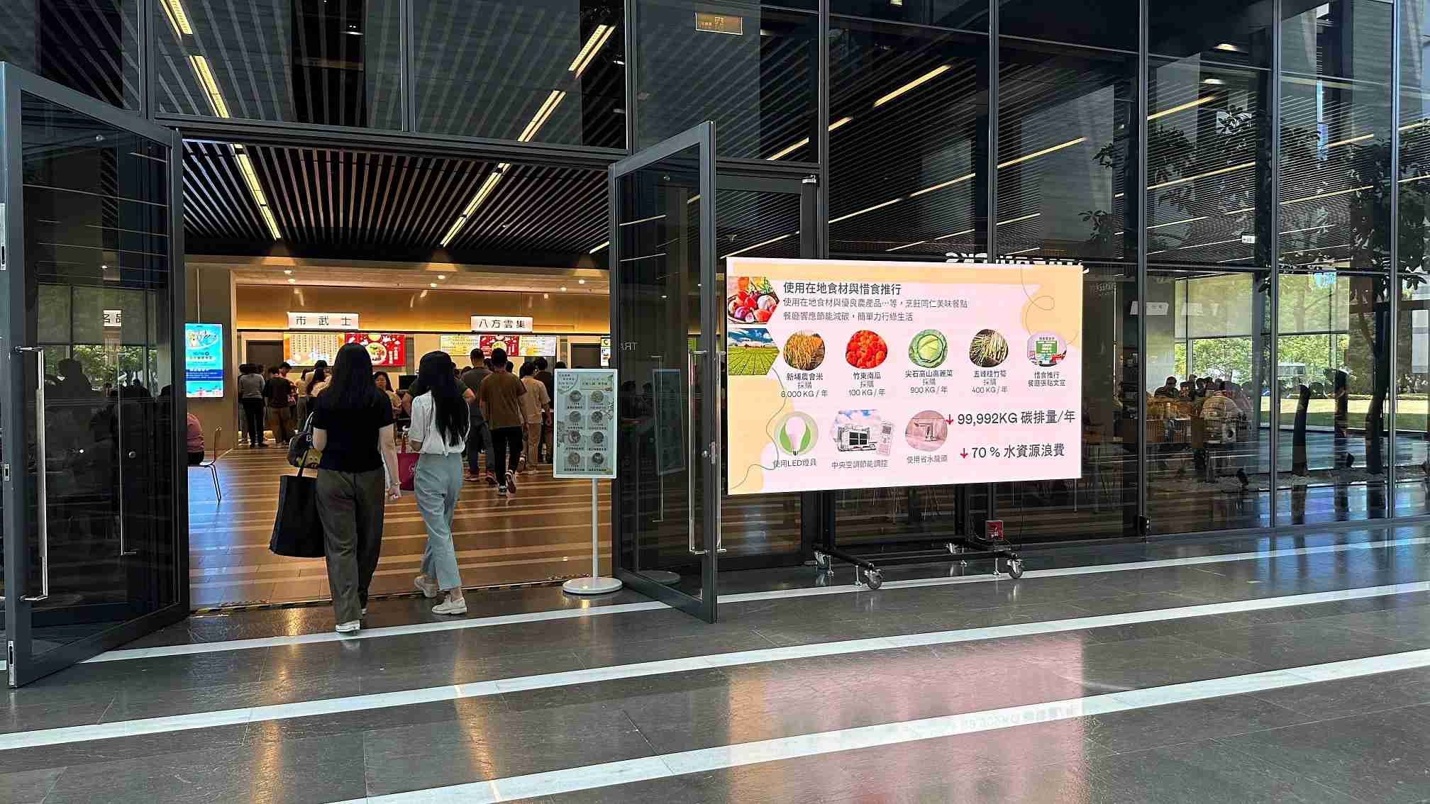  蓝狮在线从日常办公环境出发，，，于总部大楼员工餐厅推广低碳饮食、、、发起减碳挑战等，，，，由内而外引导员工反思及改变个人日常行为，，将公司转型成推动永续发展的重要场域